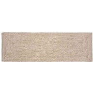 Tepih isprepleteni, dimenzije 80 × 200 cm, juta, prirodna i bijela