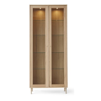 HAMMEL FURNITURE Vitrina s rasvjetom u dekoru hrasta, 89x206 cm Mistral