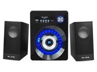 BLOW Računalni zvučnici, 2.1 stereo MS-27, USB, microSD, Bluetooth, FM radio, LED rasvjeta, crni