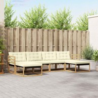 Set vanjskih sofa s jastukom, 6-dijelni, krem