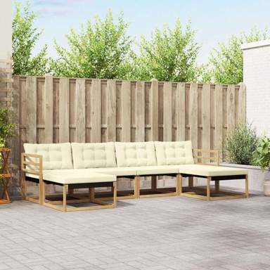 Set vanjskih sofa s jastukom, 6-dijelni, krem