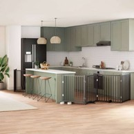 Vrata za pse s vratašcima, 12 panela, sklopiva, 80 x 90 x 2 cm