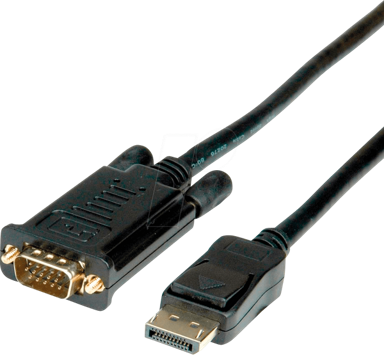 ROLINE DisplayPort kabel, DP-VGA M/M, 2.0m, crni