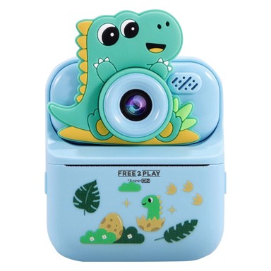 FREE 2 PLAY Dječji digitalni fotoaparat s pisačem, dvostruka kamera, dino