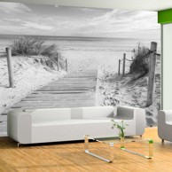 Samoljepljiva foto tapeta On the beach black and white 392x280