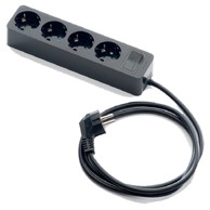 FAMATEL Produžni kabel 4 utičnice, 1,5 m, s prekidačem, crni, 1,5 mm² - 2628N-PK4/1.5