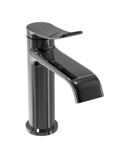 VOXORT Miješalica za umivaonik dahlia black shiny cool start, sa gornjim dijelom sifona