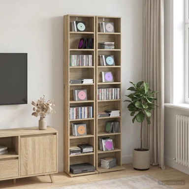 CD ormar 2 kom 33 x 23,5 x 175 cm, hrast sonoma