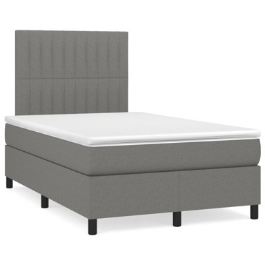 Krevet box spring s madracem tamnosivi 120 x 190 cm tkanina
