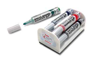 PENTEL Magnetski držač + spužva i set markera Maxiflo 4/1