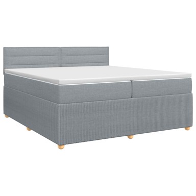 Boxspring krevet s madracem 200 x 200 cm, svjetlosivi, tkanina