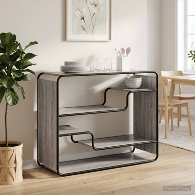 Komoda 98 x 37,5 x 75,5 cm od konstruiranog drva, siva sonoma