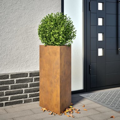 Vrtne sadilice 2 kom trokutasta 40x34,5x70 cm od čelika Cor-Ten