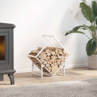 Stalak za drva bijeli 50x25x50 cm hladno valjani čelik