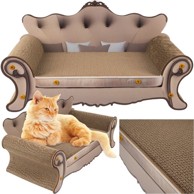 PURLOV Grebalica za mačke u obliku sofe 24285, valoviti karton i MDF, 32 x 29 x 60 cm