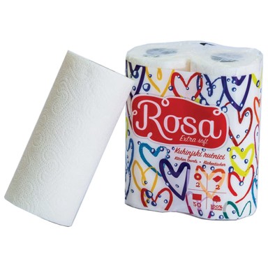 ROSA Ručnik papirnati pk2 jastučni 22cm Extra Soft, bijeli