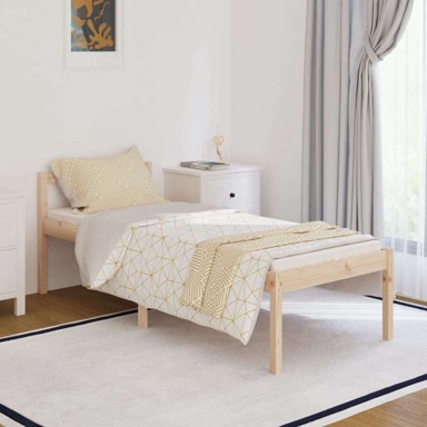 Krevet za starije osobe mali 75 x 190 cm od masivne borovine, prirodna