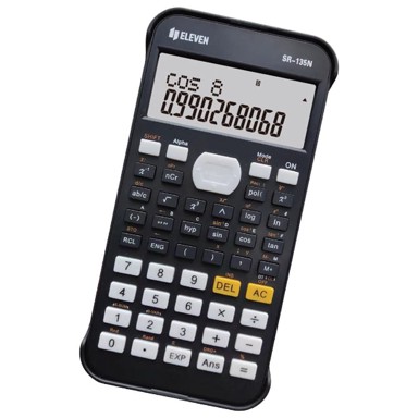 ELEVEN Tehnički kalkulator SR-135N, 240 funkcija, 10+2 mjesta, crni