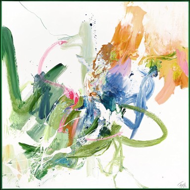 MALERIFABRIKKEN Slika s ručno oslikanim elementima 102x102 cm Confidential Green