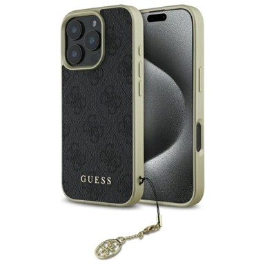GUESS Maskica 4G Charms Collection za iPhone 16 Pro Max, crna