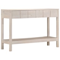 Konzolni stol masivno drvo manga 110x35x75 cm bijela