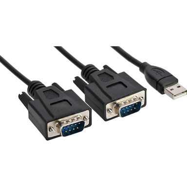 INLINE Adapter kabel 33305M, 9-pin Sub-D na 2 x RS232 9-pin Sub-D, 1,5 m, crni