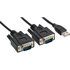 INLINE Adapter kabel 33305M, 9-pin Sub-D na 2 x RS232 9-pin Sub-D, 1,5 m, crni