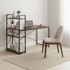 ModernHome uredski stol s policom i 3 police 120 x 60 cm, crno tamno-smeđi