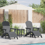 Set od 3 vrtni lounge set, HDPE, svjetlosiva