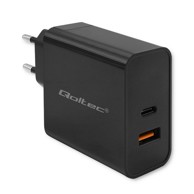 QOLTEC Punjač, 52381, Super Quick PD, 1xUSB-C, 1xUSB, 90W, 5-20V, 2.4-4.35A, crni