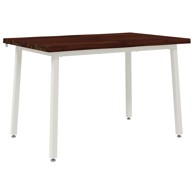 Blagovaonski stol od čvrstog drva akacije 110 x 55 x 75 cm, tamnosmeđi i bijeli