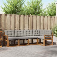 Set vanjskih sofa s jastucima, 5 kom, prirodna, svijetlosiva
