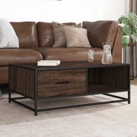 Stolić za kavu boja smeđeg hrasta 90x57x35 cm od drva i metala