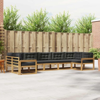 Set vanjskih sofa s jastukom, 7 pcs, bijela i antracit