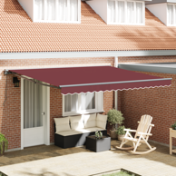 Skrovita tenda 400x300 cm, poliester i metal, burgundska crvena