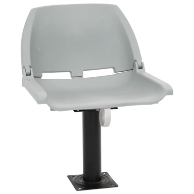 2-dijelno sklopivo sjedalo za brod bez jastuka, sivo, 48×51×41 cm