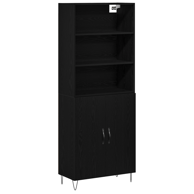 Visoki ormar, 69.5 x 34 x 180 cm, prirodni materijal, crni hrast