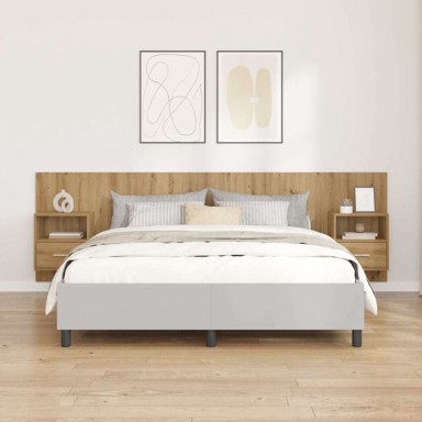 Uzglavlje s ormarićem set 3 kom konstruirano drvo, umjetnički hrast