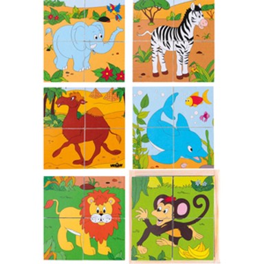 WOODYLAND Drvene kocke, Afrika, 12 x 12 cm