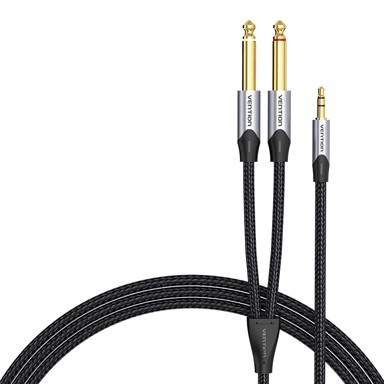 VENTION Audio kabel Mini Jack 3,5 mm na 2x Jack 6,35 mm muški, model BARHK, duljina 8 m