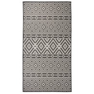 Vanjski tepih ravnog tkanja 80 x 150 cm crne pruge