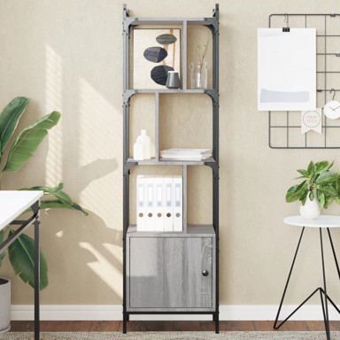 Regal za knjige s vratima boja hrasta 44,5x30x154,5 cm drveni