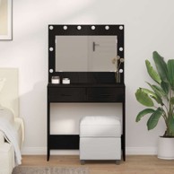Stol toaletni s LED svjetlima model Klasični 78. 5x41x135 cm, crni