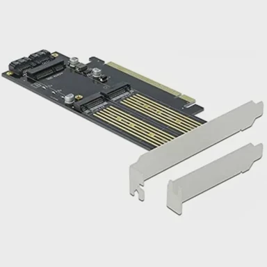 DELOCK PCIe x16 kartica, 2x M.2 Key B + 1x mSATA