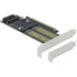 DELOCK PCIe x16 kartica, 2x M.2 Key B + 1x mSATA
