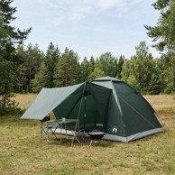 Kamping šator s krovom maslinastozeleni 275 × 215 × 125 cm