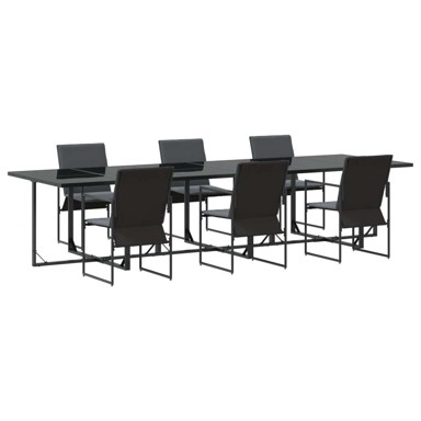 Blagovaonski stol i stolice na otvorenom od 9 komada s jastučićima, -