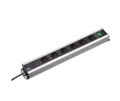 BACHMANN Produžni razdjelnik, 300.008, 2 m, 6 utičnica, crna, siva