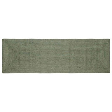 Tepih za područje, pravokutni, 80 x 200 cm, juta, maslinastozeleni