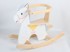 Drveni konjić za ljuljanje sa zaštitnom ogradom Bijeli